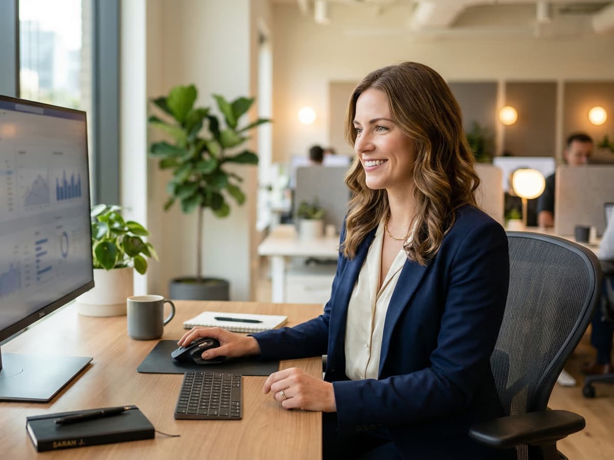 Manager reviewing team dashboard